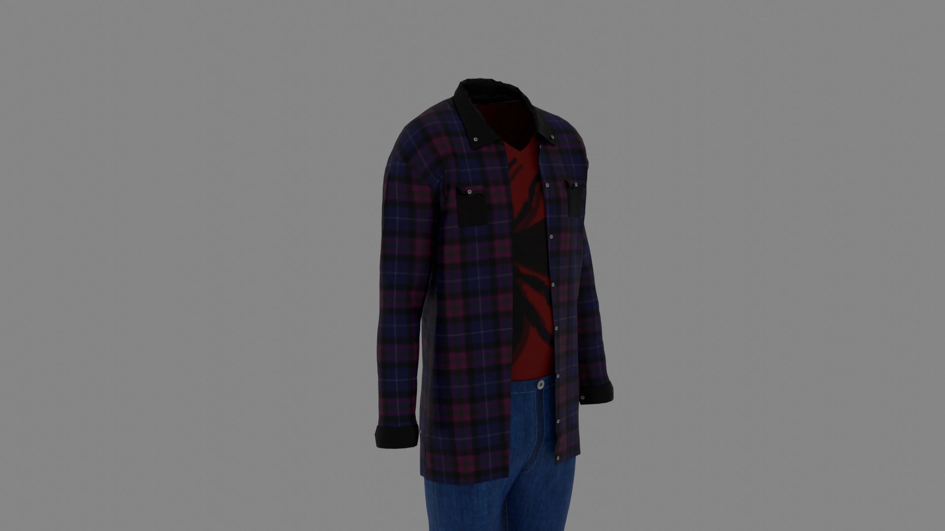 Man Clothes Low-poly 3D model_2