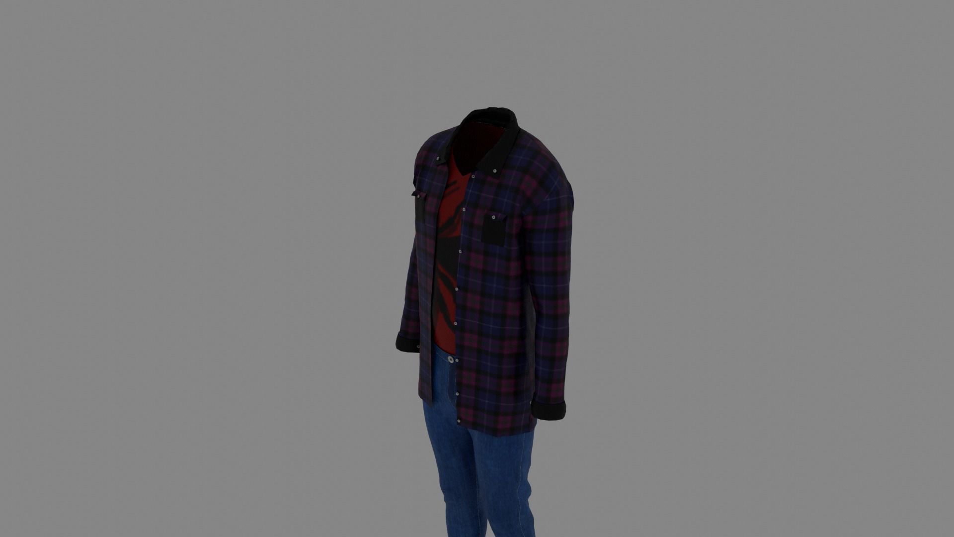 Man Clothes Low-poly 3D model_4
