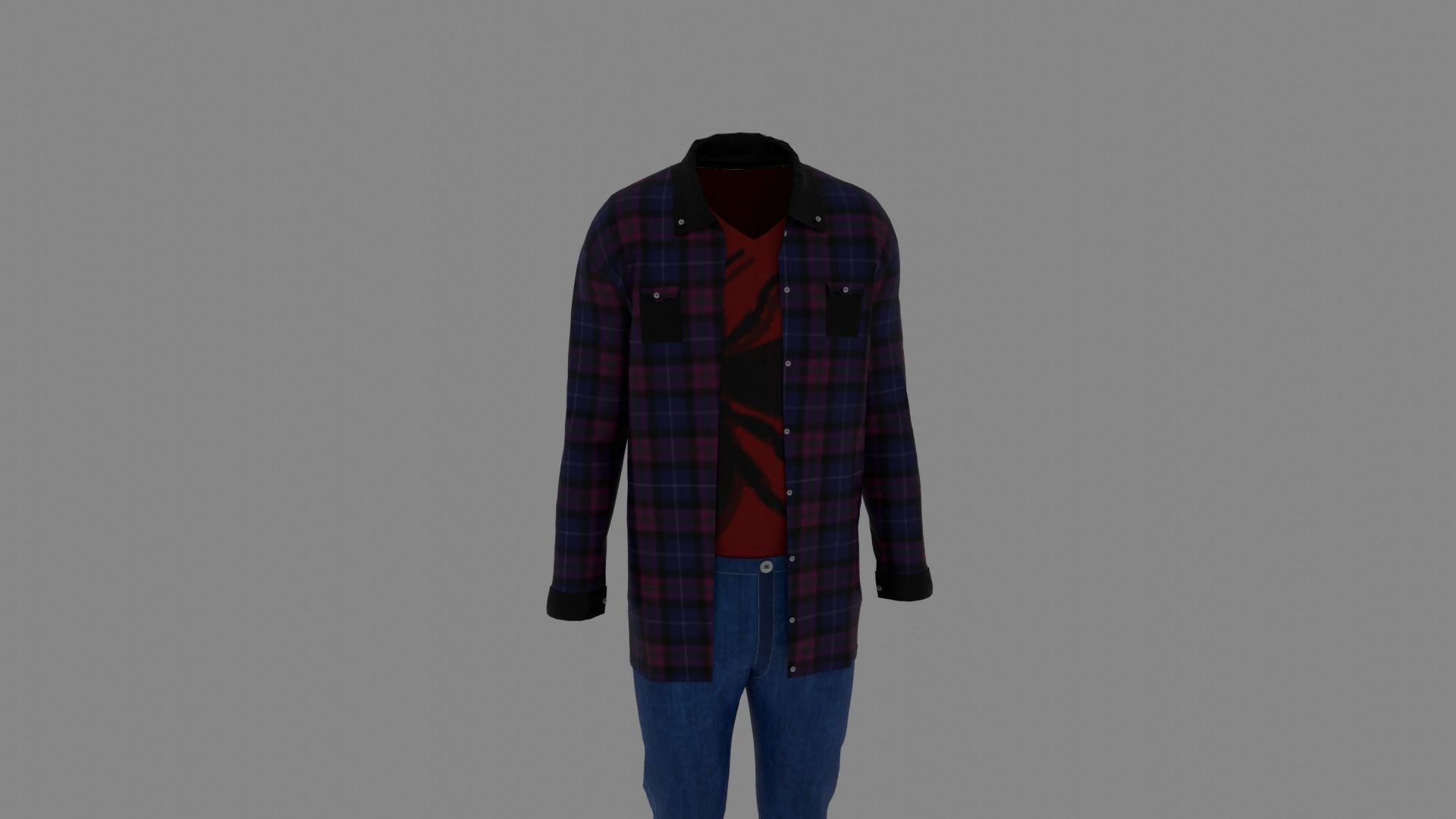 Man Clothes Low-poly 3D model_6