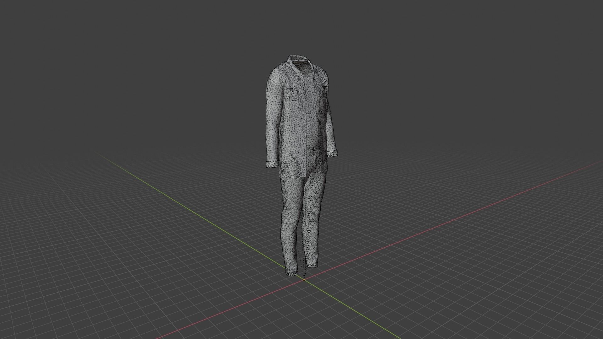 Man Clothes Low-poly 3D model_7