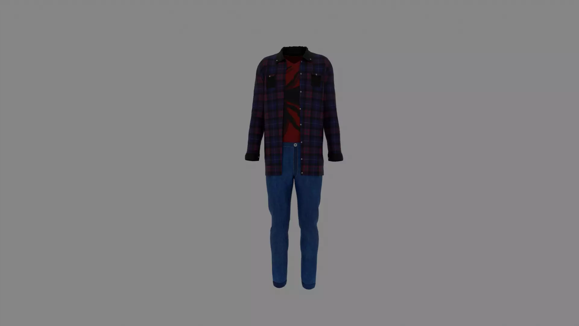 Man Clothes Low-poly 3D model_0
