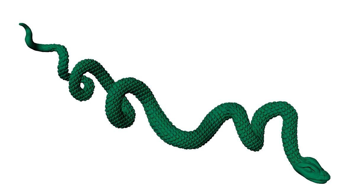 Snake pendant 3D print model_1