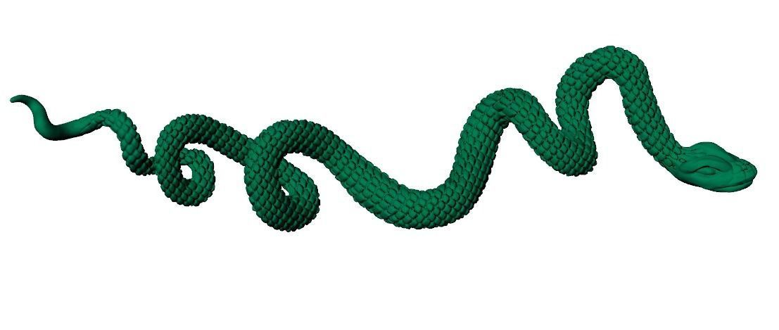 Snake pendant 3D print model_17