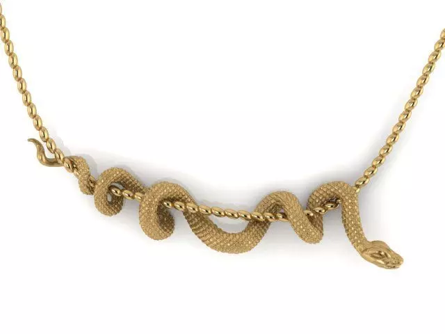 Snake pendant 3D print model_0