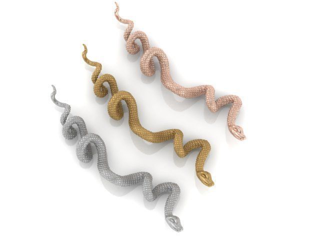Snake pendant 3D print model_3