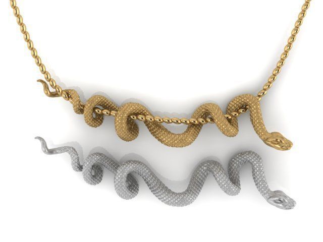 Snake pendant 3D print model_18