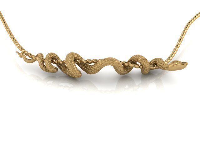 Snake pendant 3D print model_12