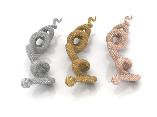 Snake pendant 3D print model_4