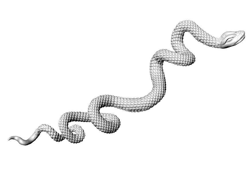 Snake pendant 3D print model_11
