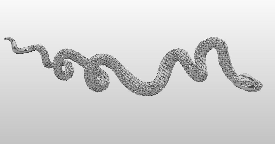 Snake pendant 3D print model_15