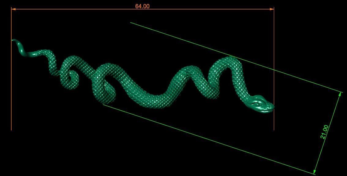 Snake pendant 3D print model_2