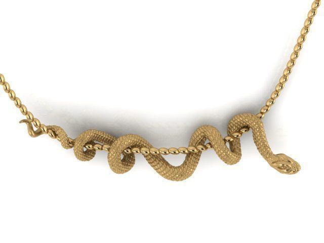 Snake pendant 3D print model_8