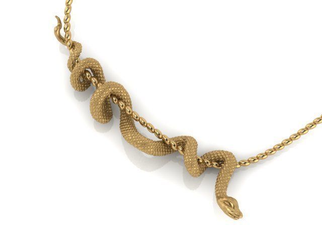 Snake pendant 3D print model_10
