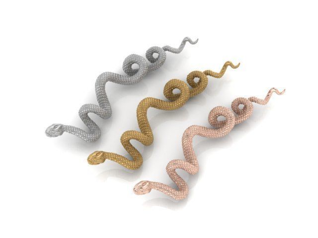 Snake pendant 3D print model_5