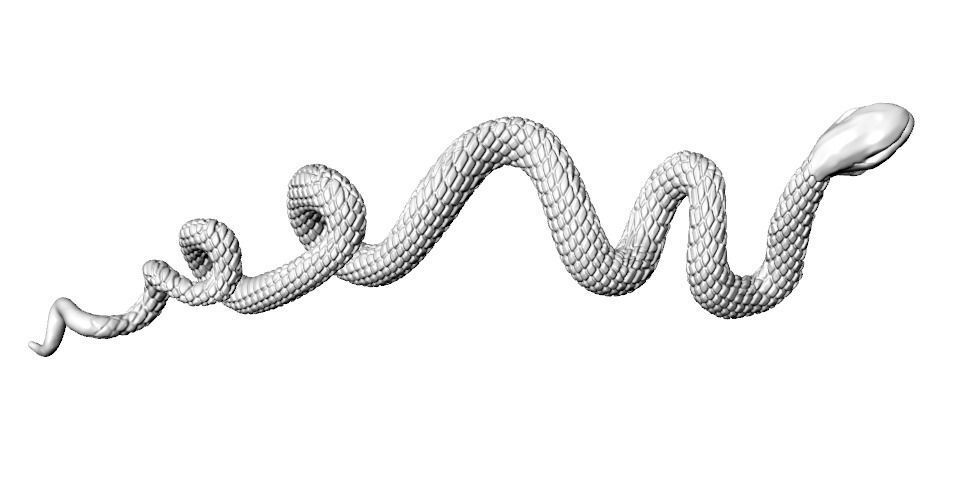 Snake pendant 3D print model_13