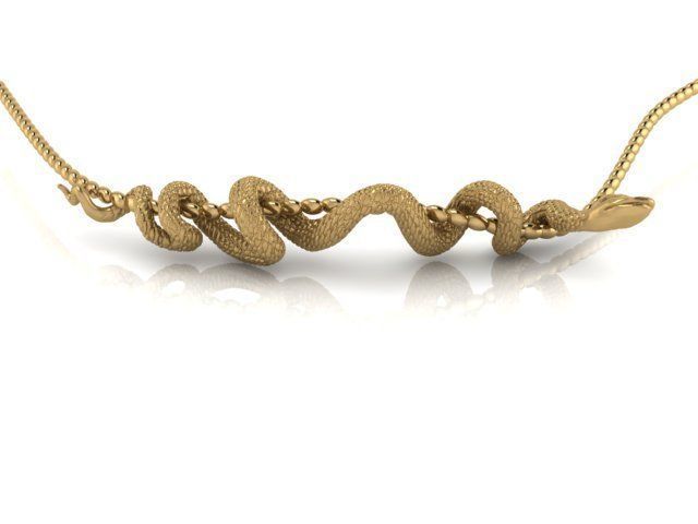 Snake pendant 3D print model_14