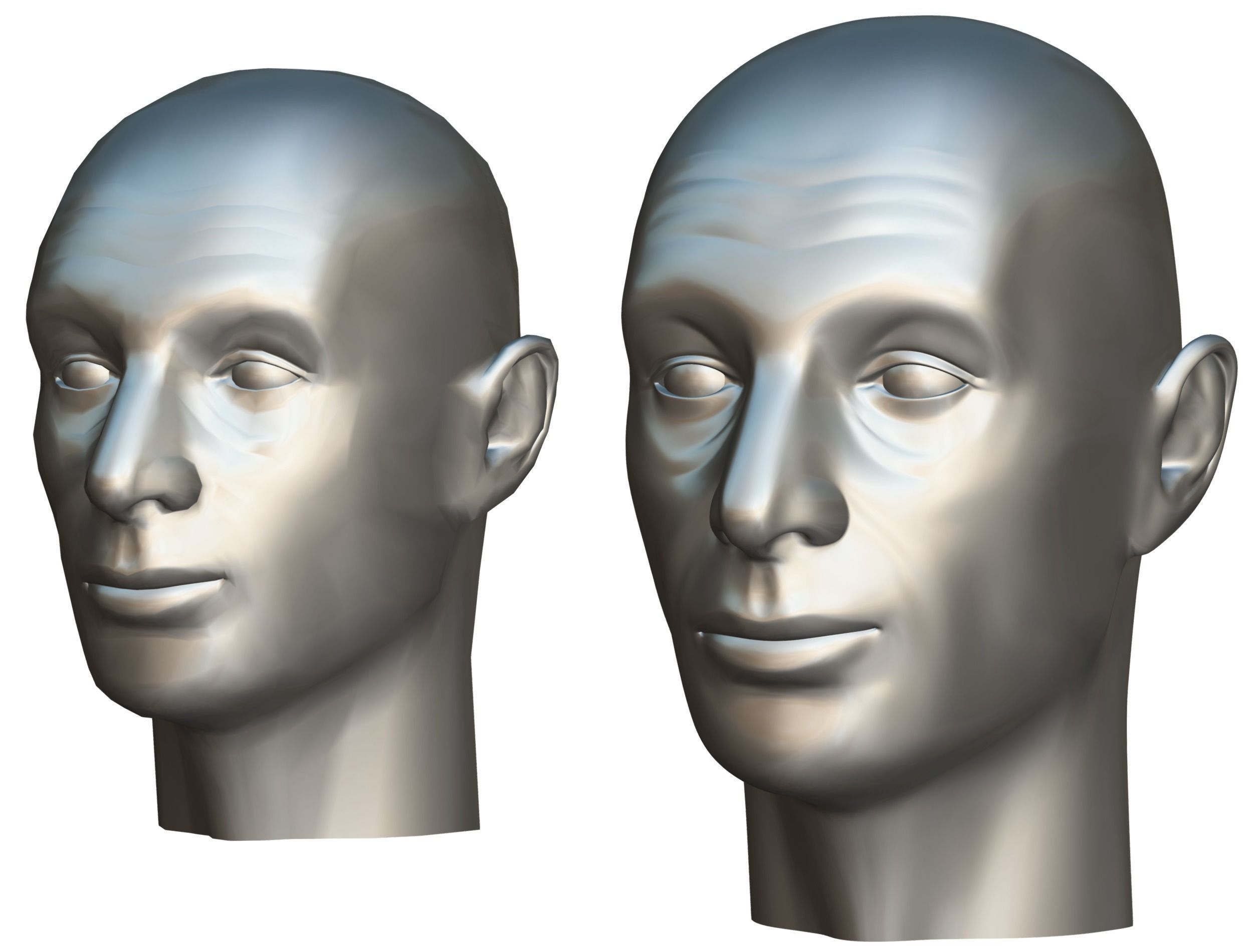 subdivision 3d model bald mans head Low-poly 3D model_17