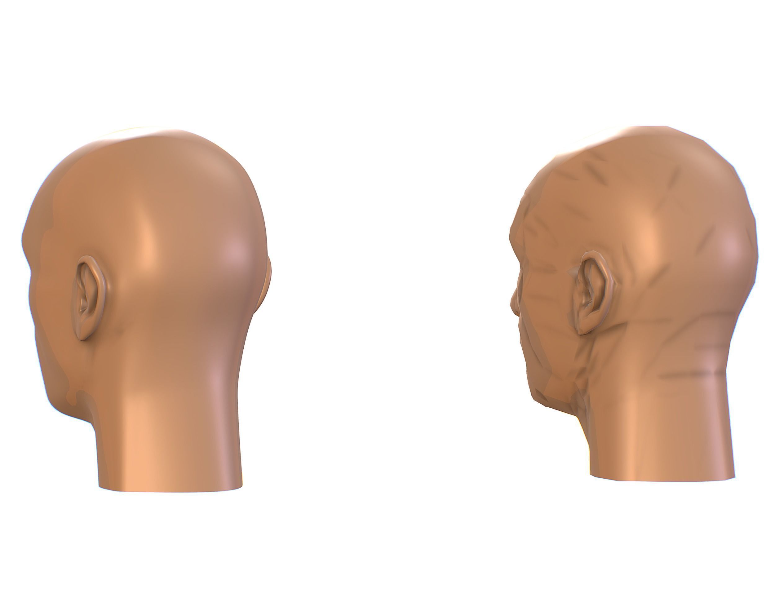 subdivision 3d model bald mans head Low-poly 3D model_7