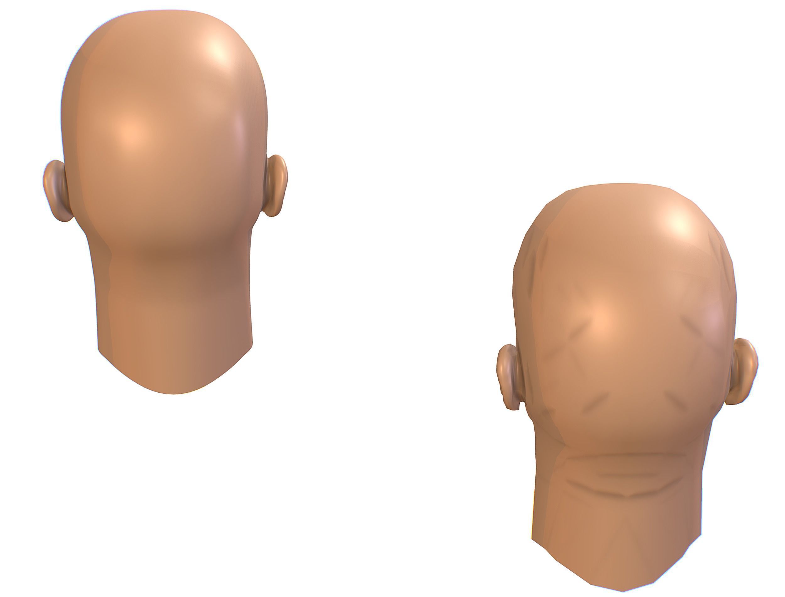 subdivision 3d model bald mans head Low-poly 3D model_13