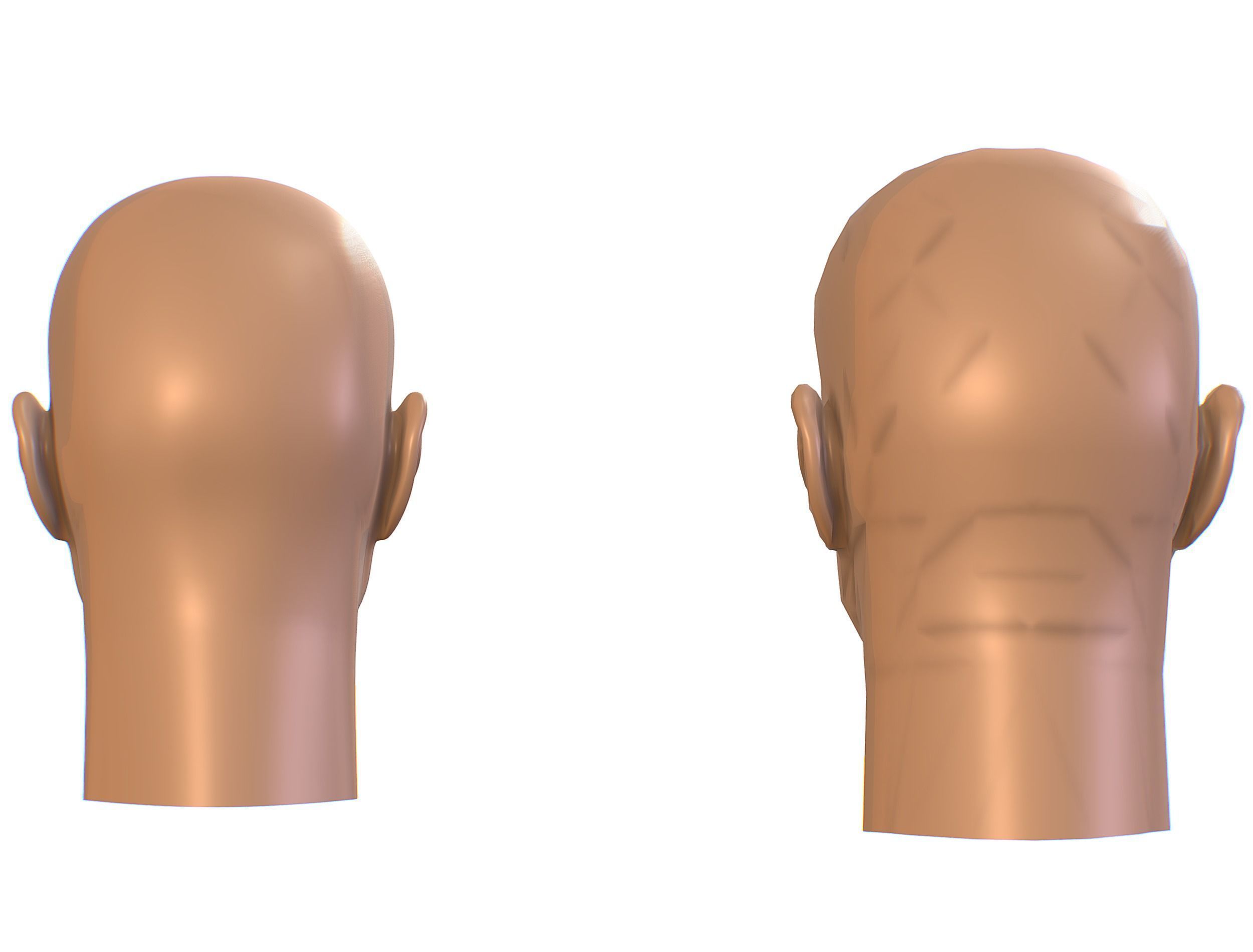 subdivision 3d model bald mans head Low-poly 3D model_6