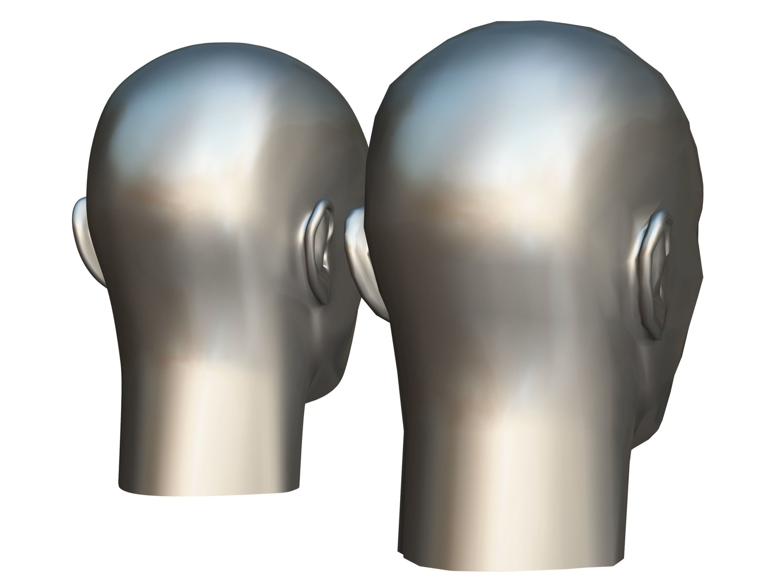 subdivision 3d model bald mans head Low-poly 3D model_21