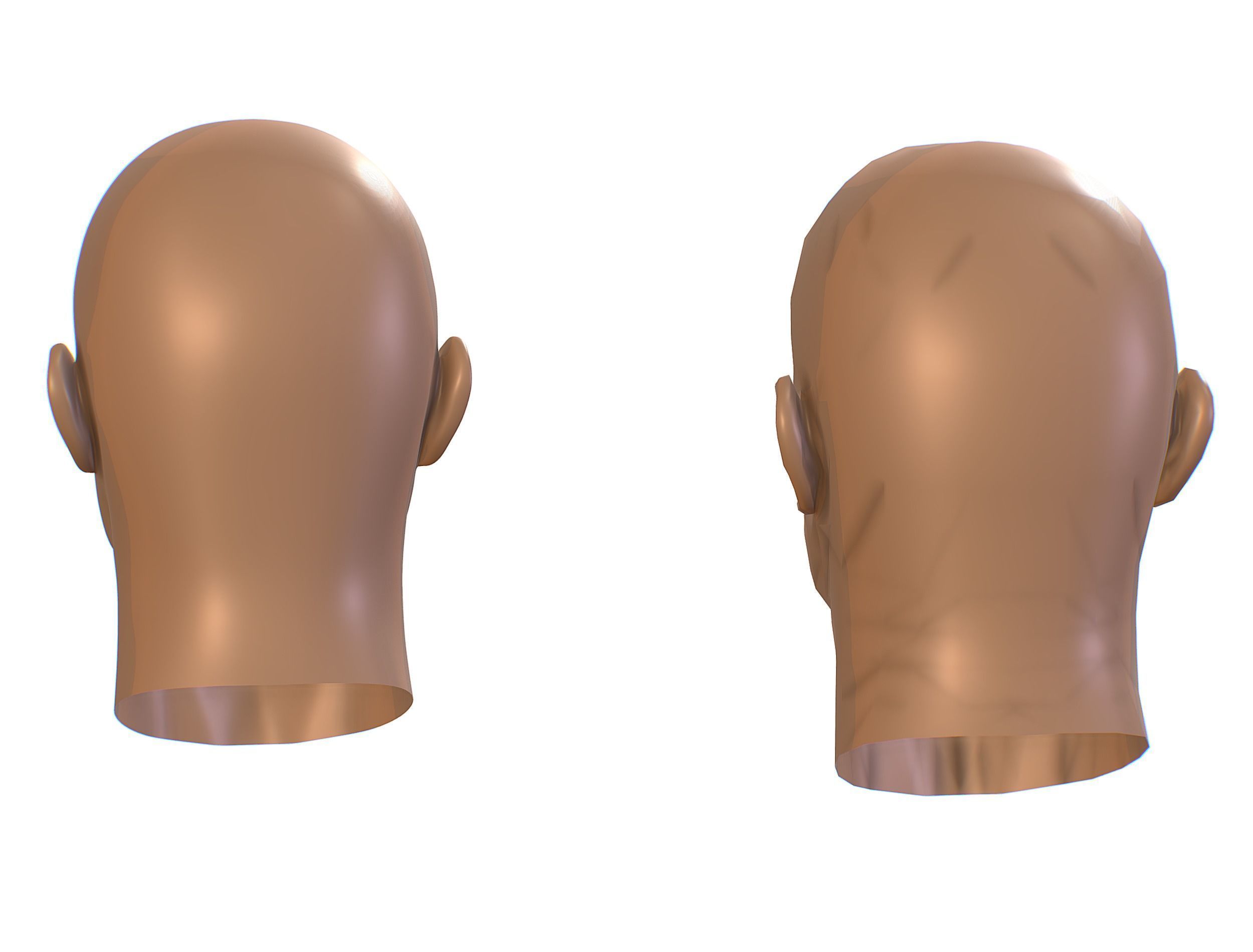 subdivision 3d model bald mans head Low-poly 3D model_7