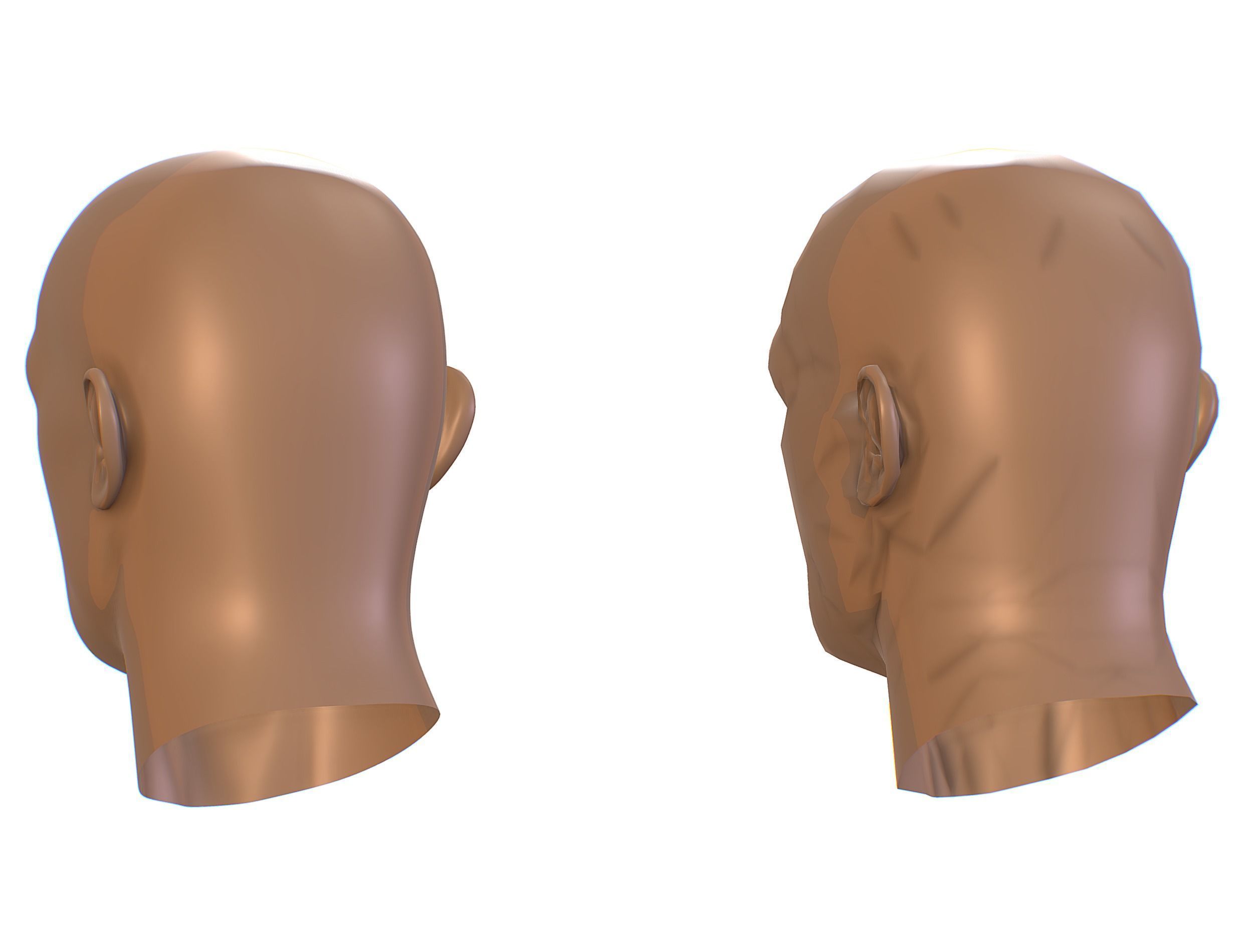 subdivision 3d model bald mans head Low-poly 3D model_6