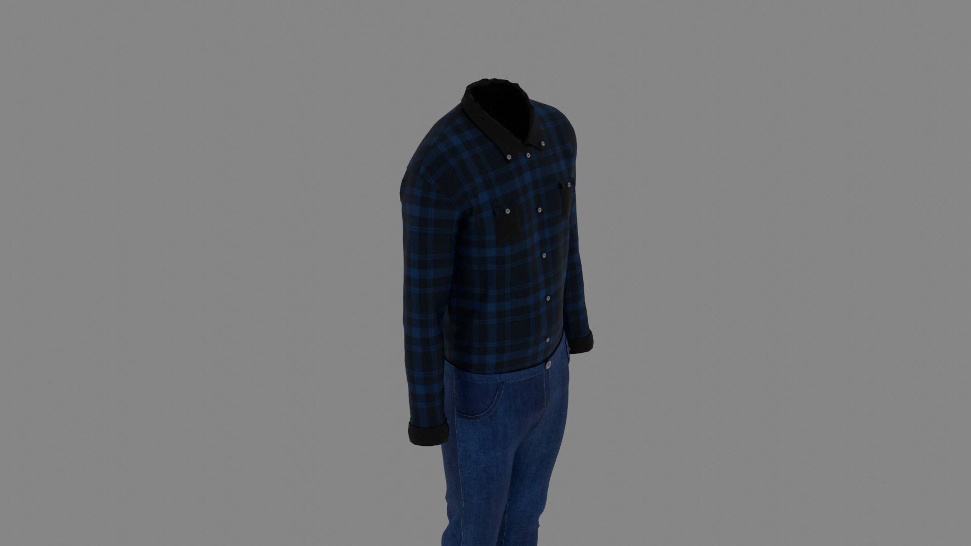 Man Clothes Low-poly 3D model_5