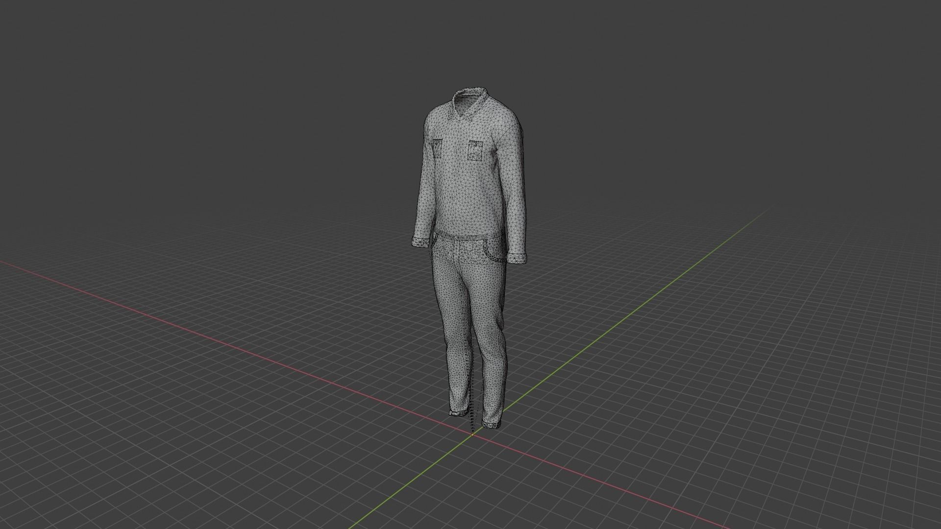 Man Clothes Low-poly 3D model_9