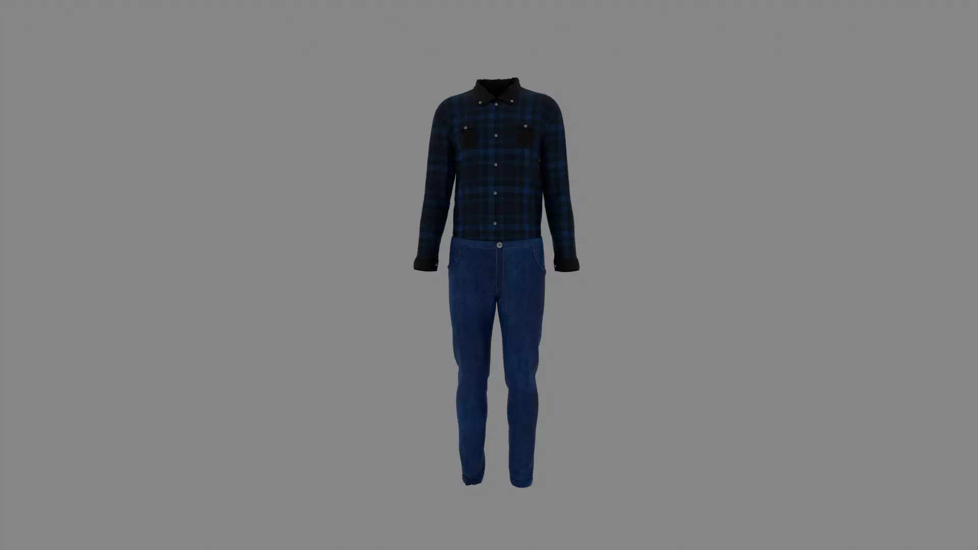 Man Clothes Low-poly 3D model_0