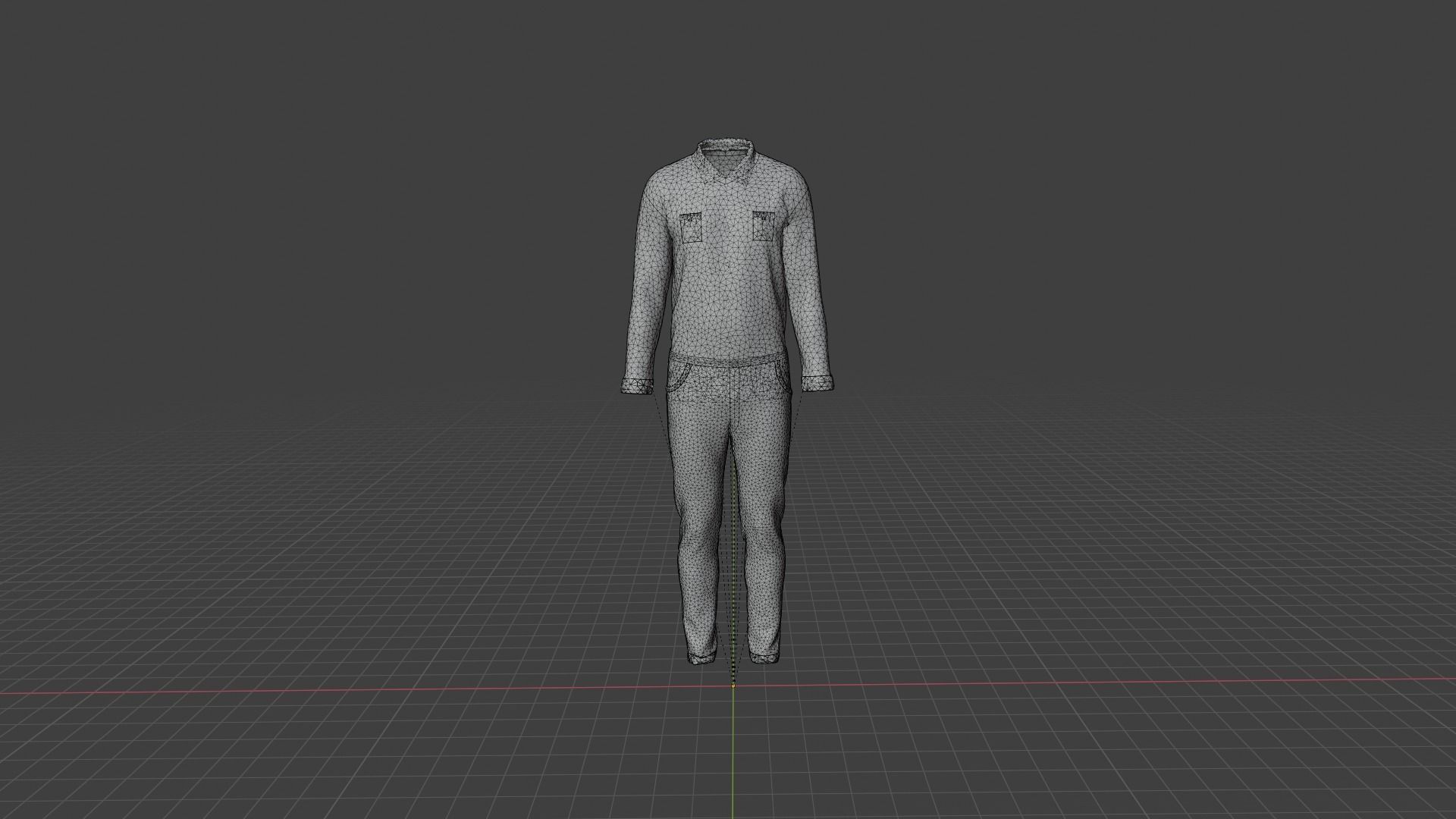 Man Clothes Low-poly 3D model_8