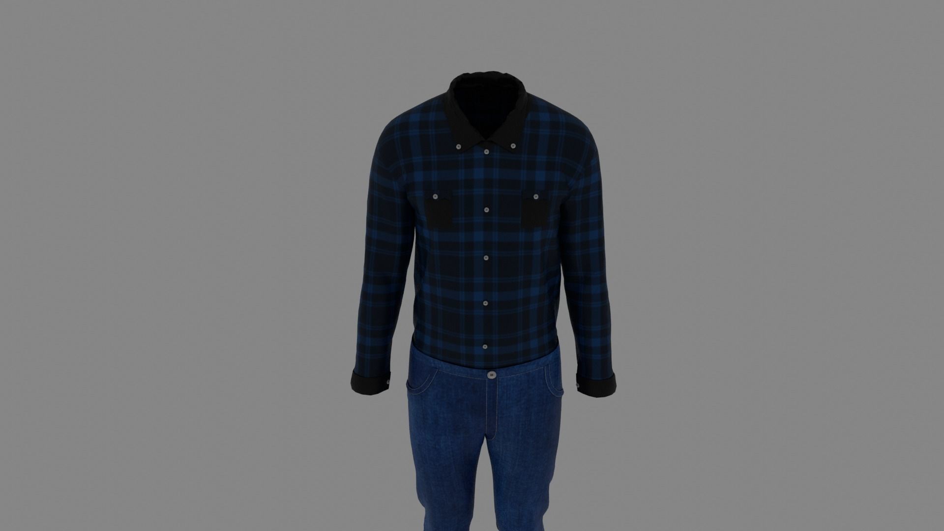 Man Clothes Low-poly 3D model_3