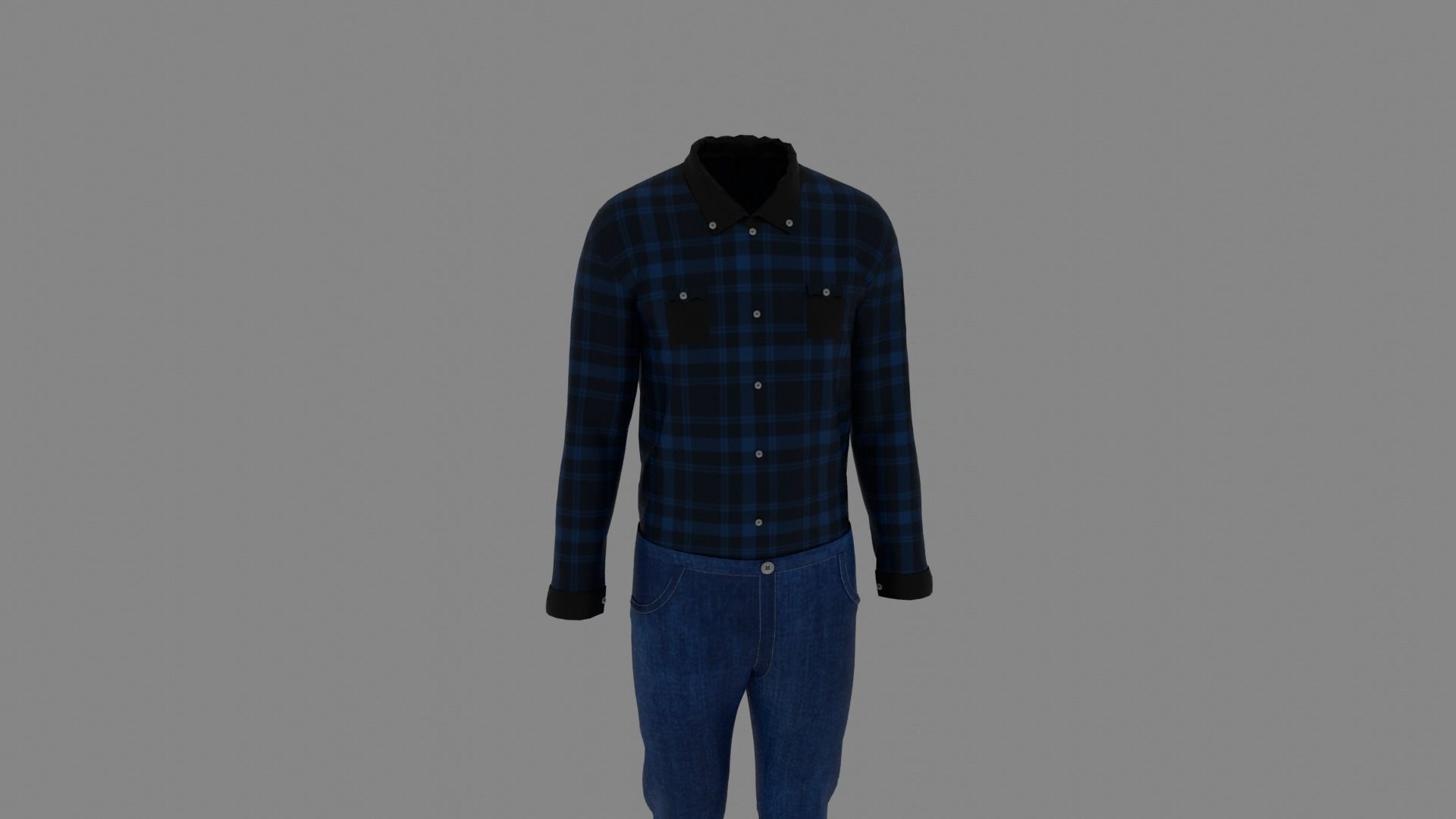 Man Clothes Low-poly 3D model_6