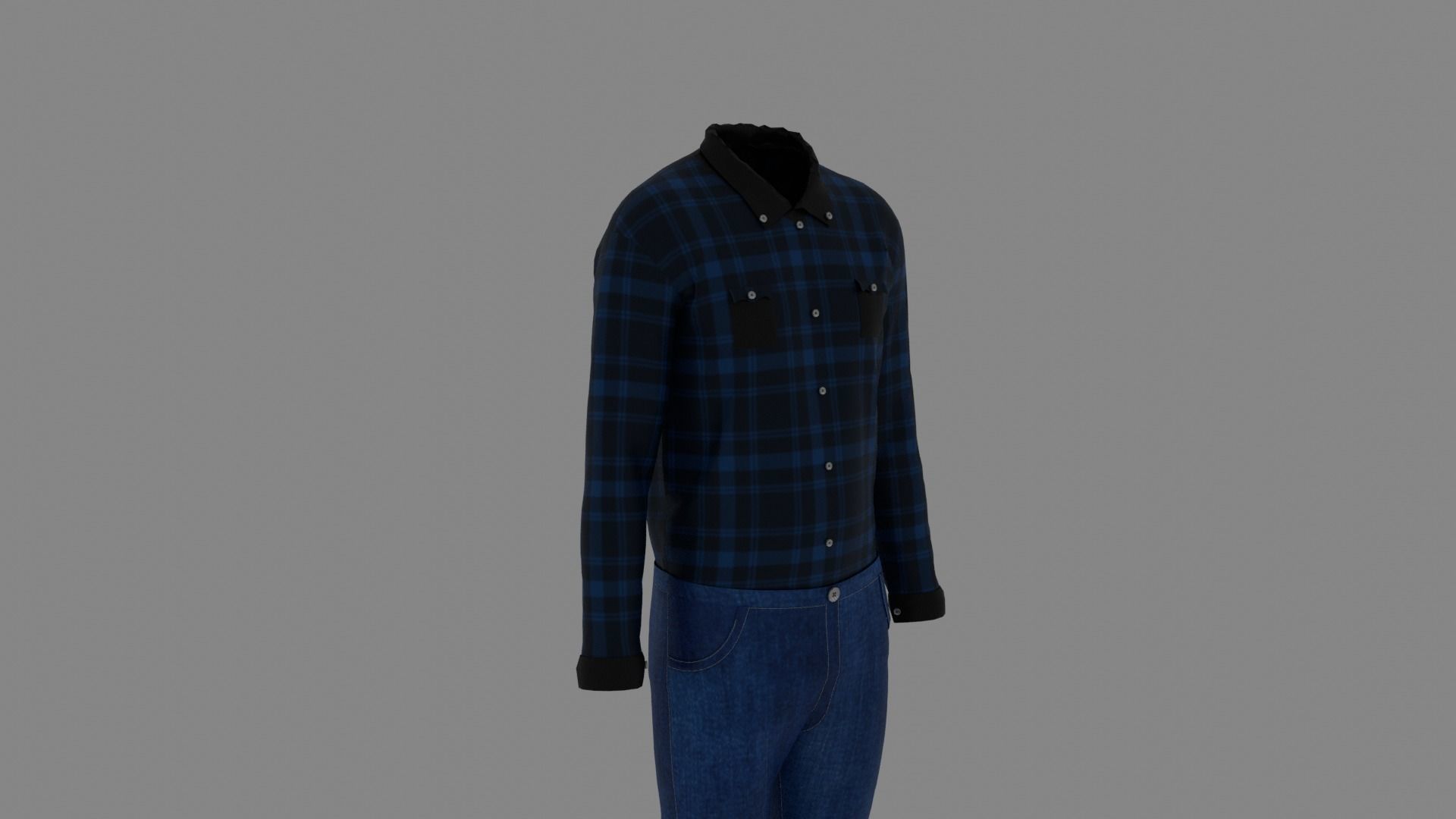 Man Clothes Low-poly 3D model_2