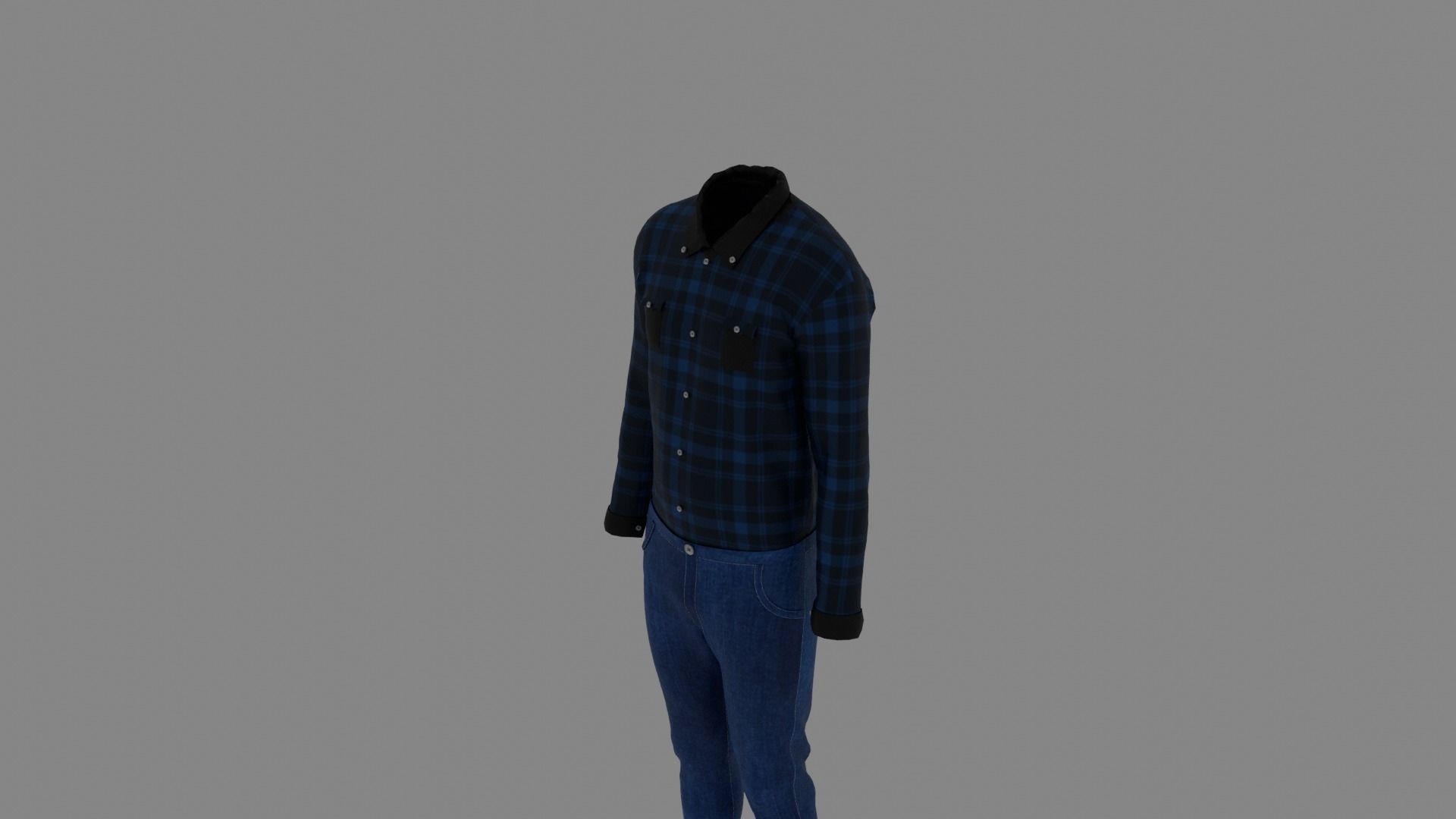 Man Clothes Low-poly 3D model_4