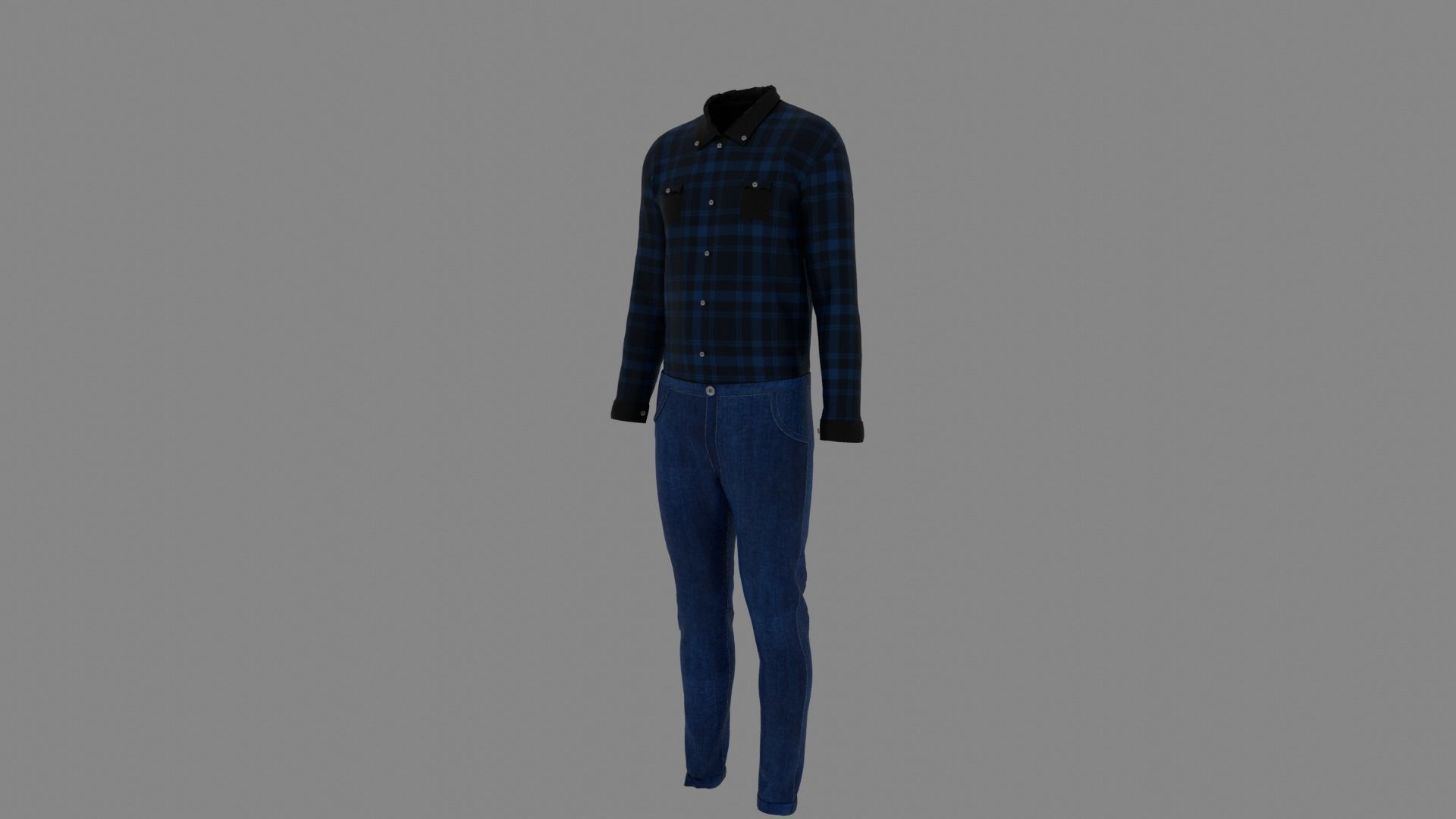 Man Clothes Low-poly 3D model_1