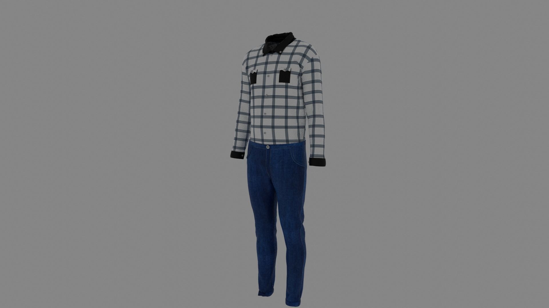 Man Clothes Low-poly 3D model_1