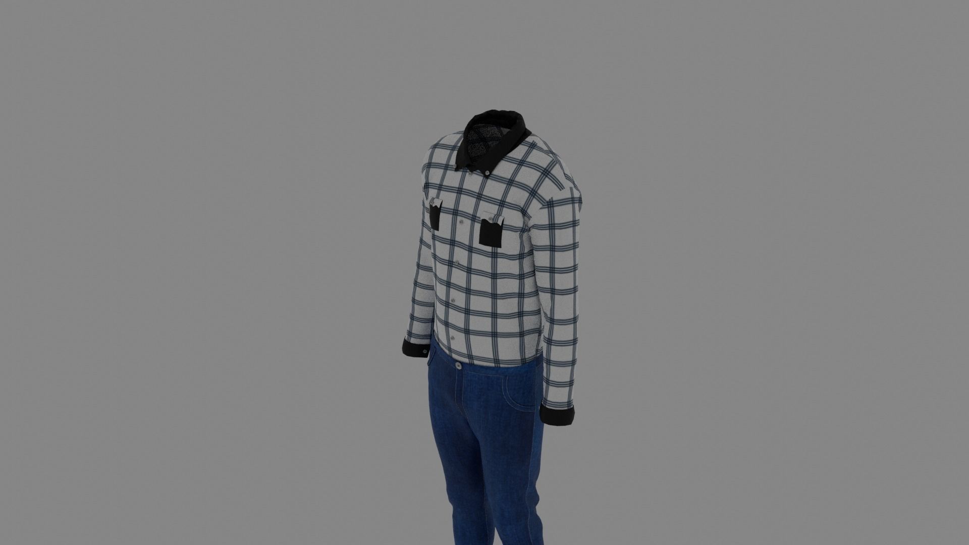 Man Clothes Low-poly 3D model_4