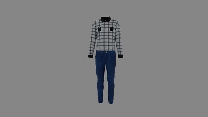 Man Clothes Low-poly 3D model