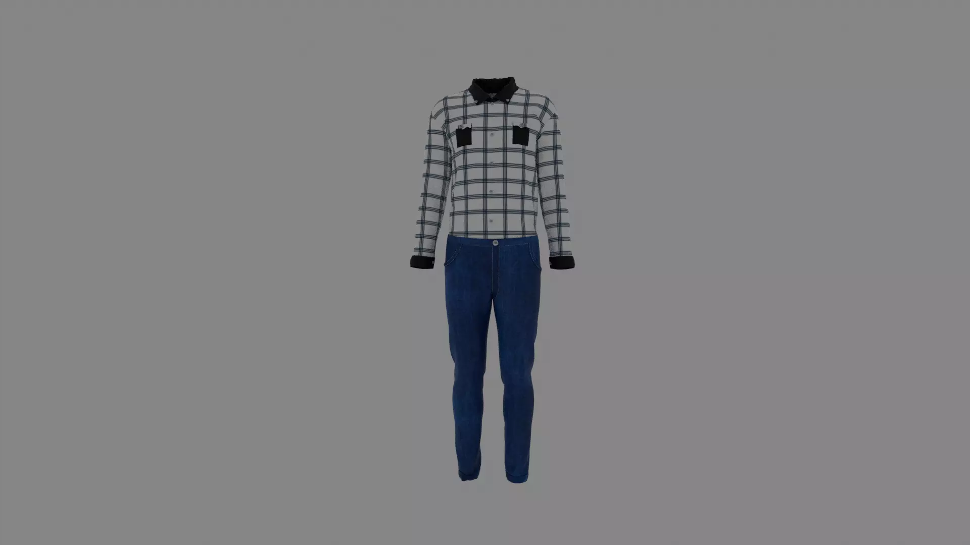 Man Clothes Low-poly 3D model_0