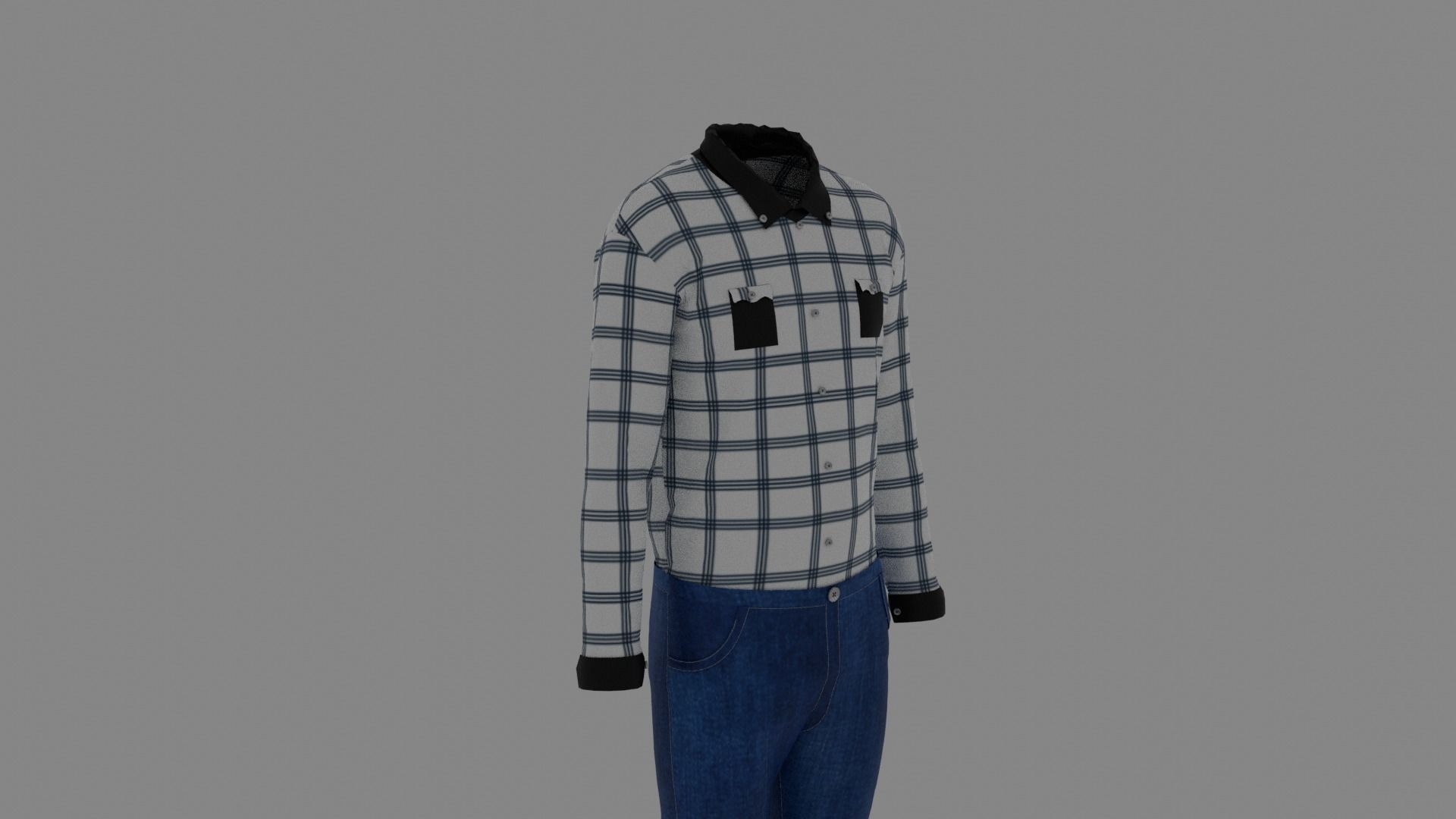 Man Clothes Low-poly 3D model_2