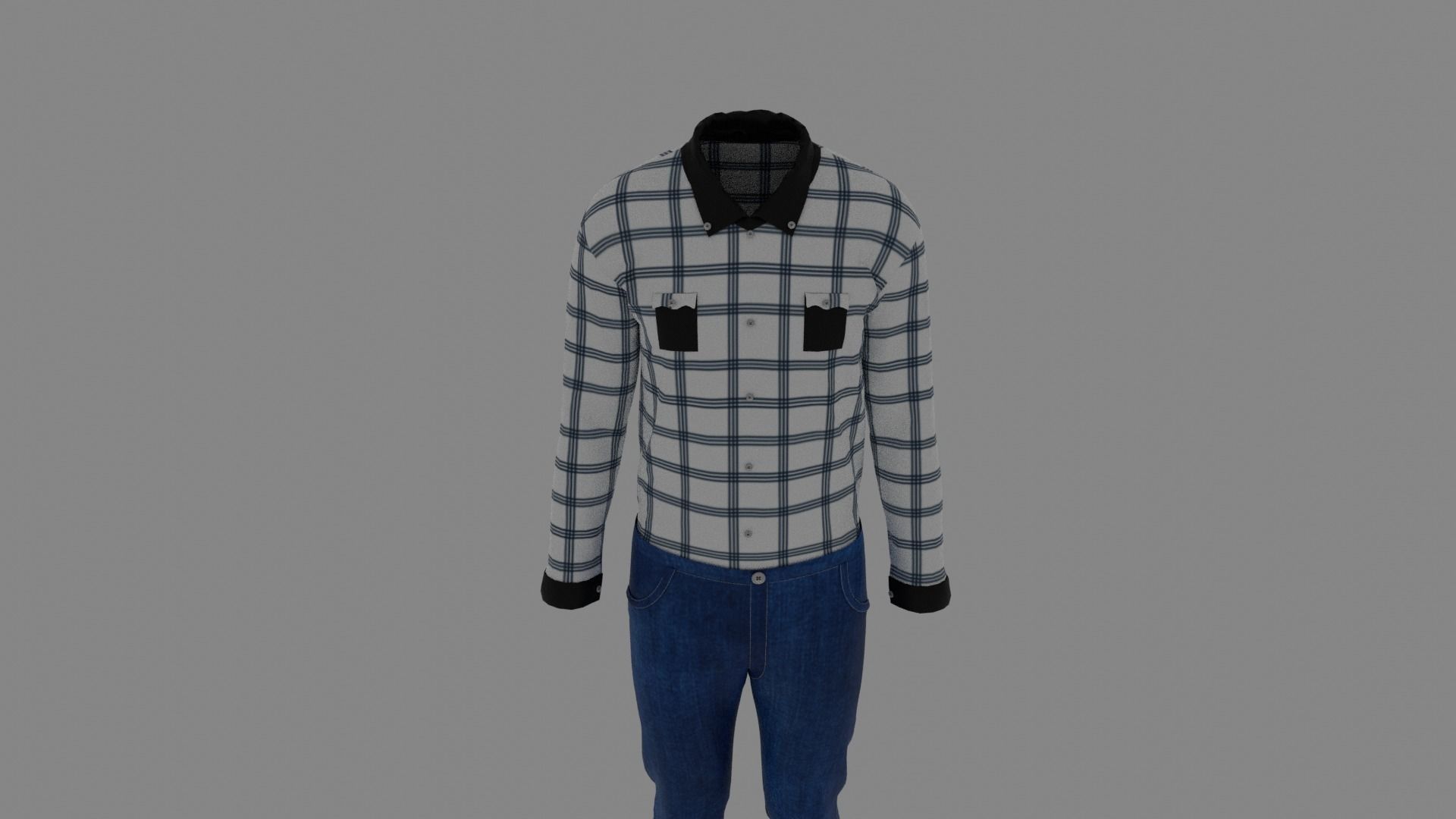 Man Clothes Low-poly 3D model_3