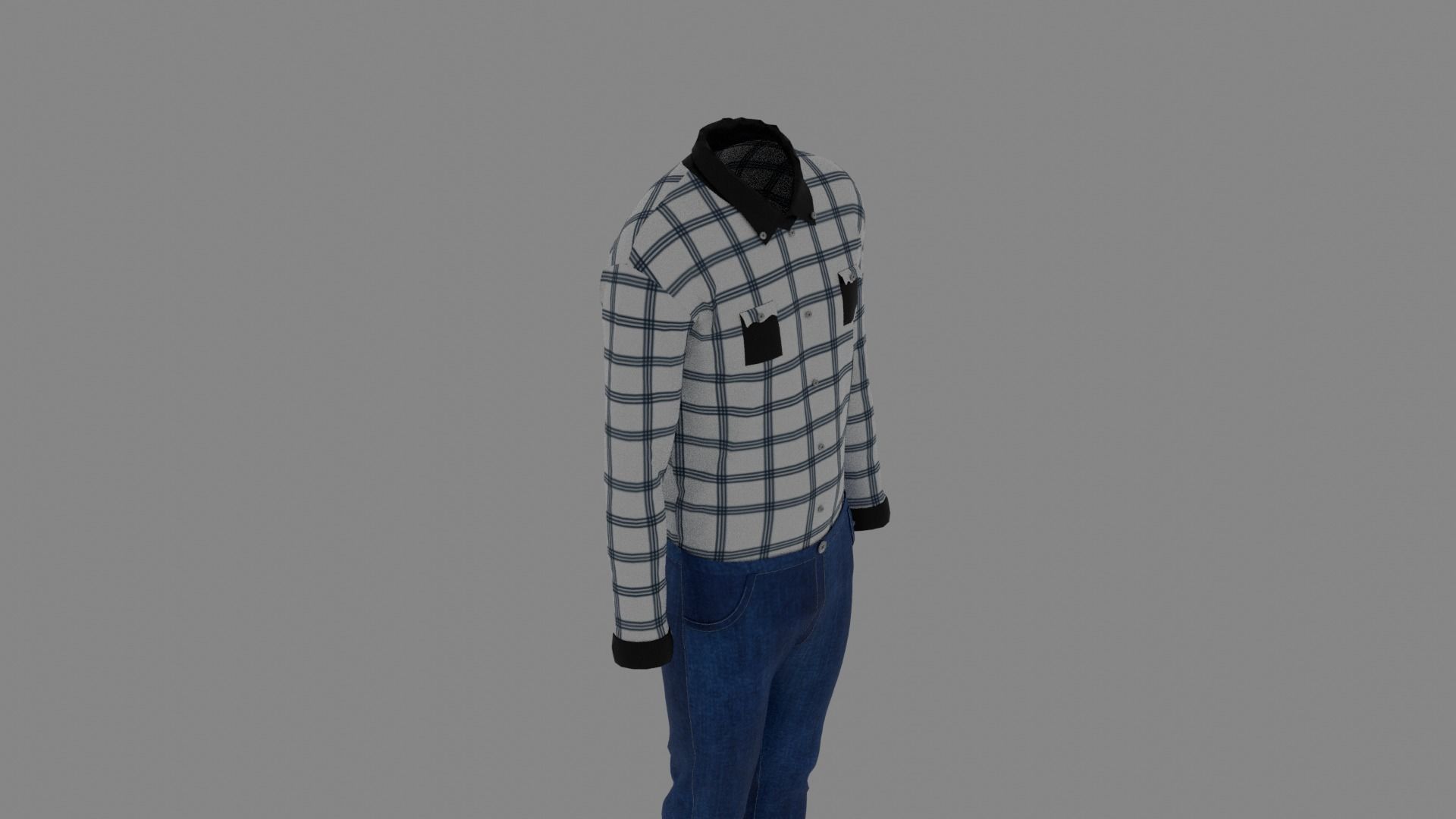 Man Clothes Low-poly 3D model_5