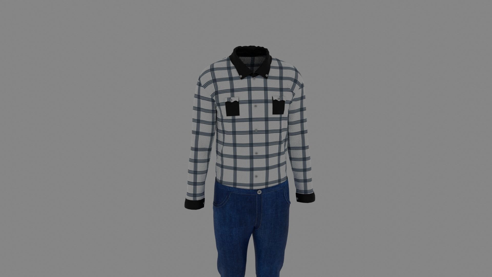 Man Clothes Low-poly 3D model_6