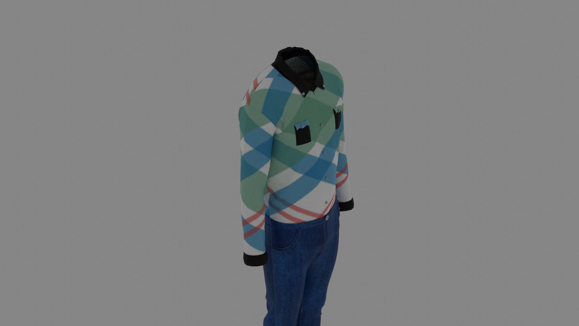 Man Clothes Low-poly 3D model_5