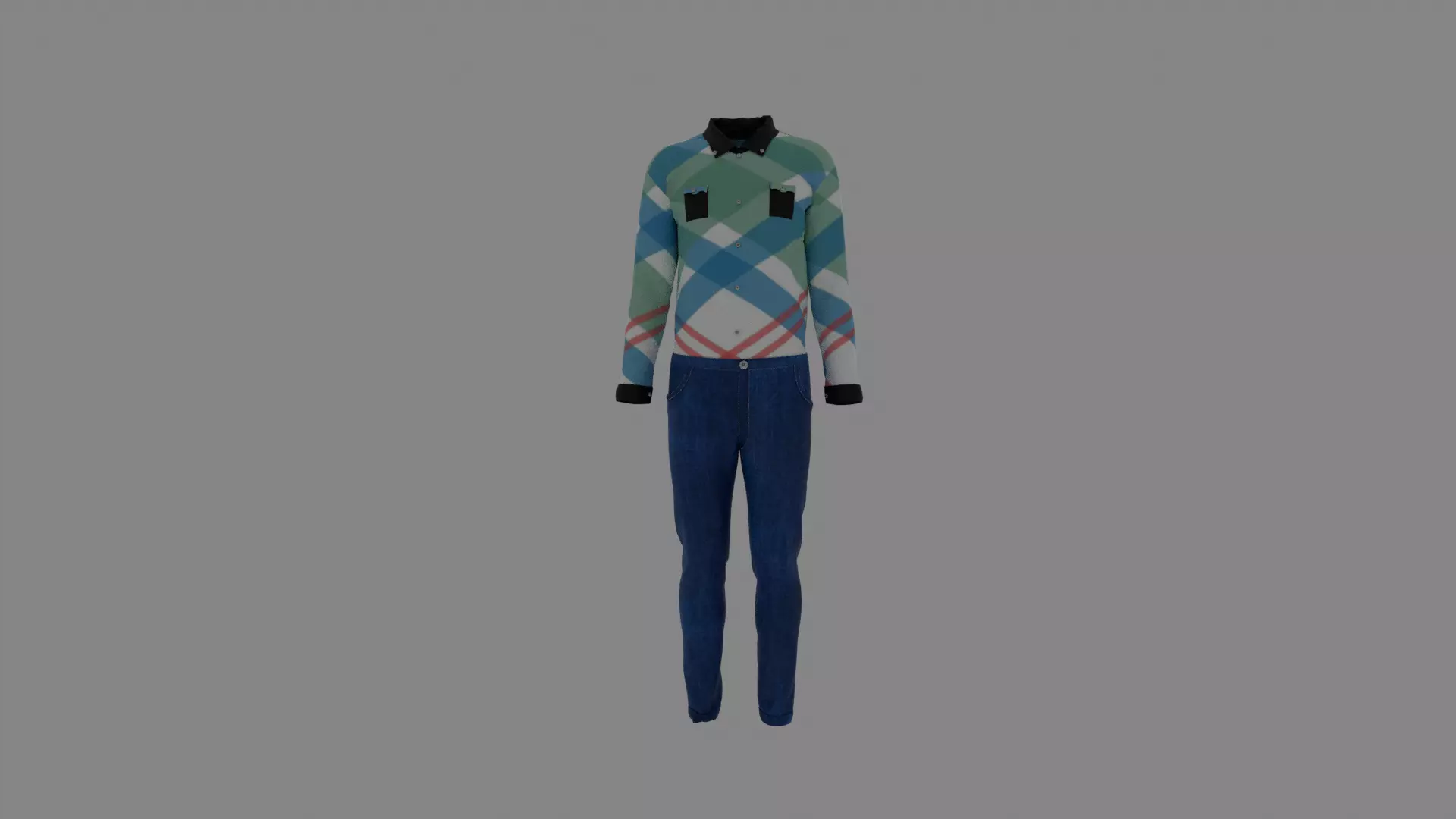 Man Clothes Low-poly 3D model_0