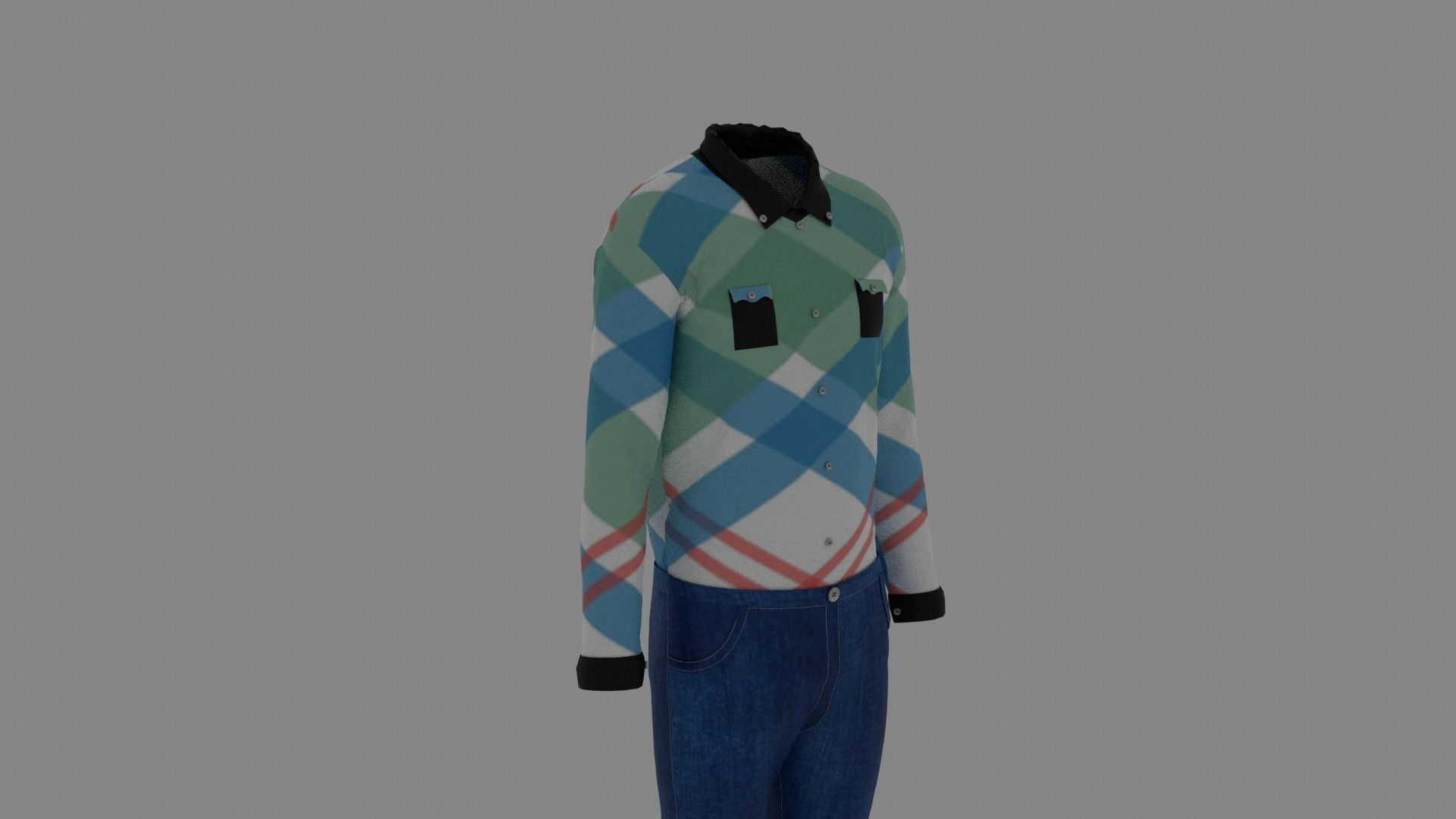 Man Clothes Low-poly 3D model_2