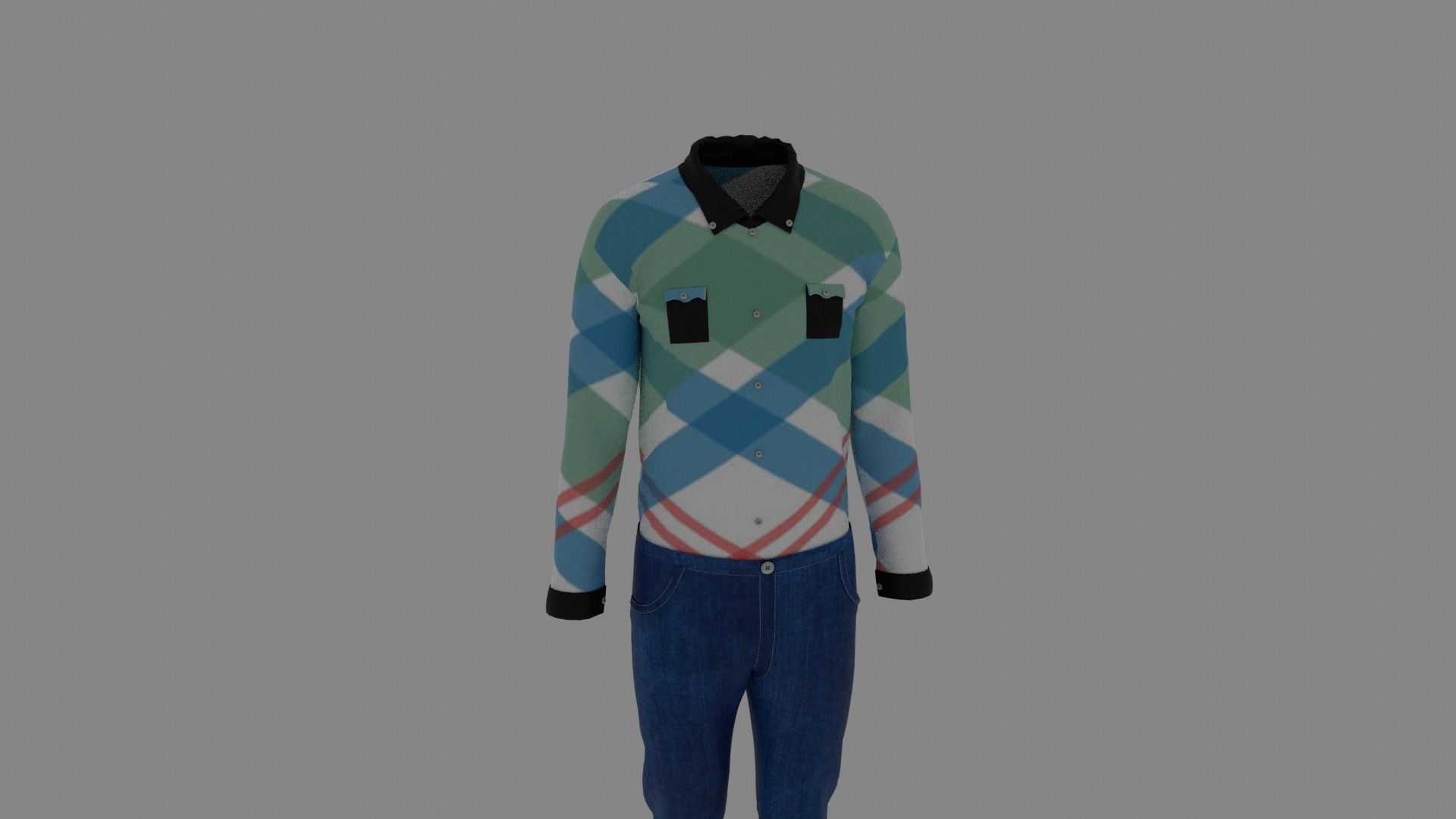Man Clothes Low-poly 3D model_6