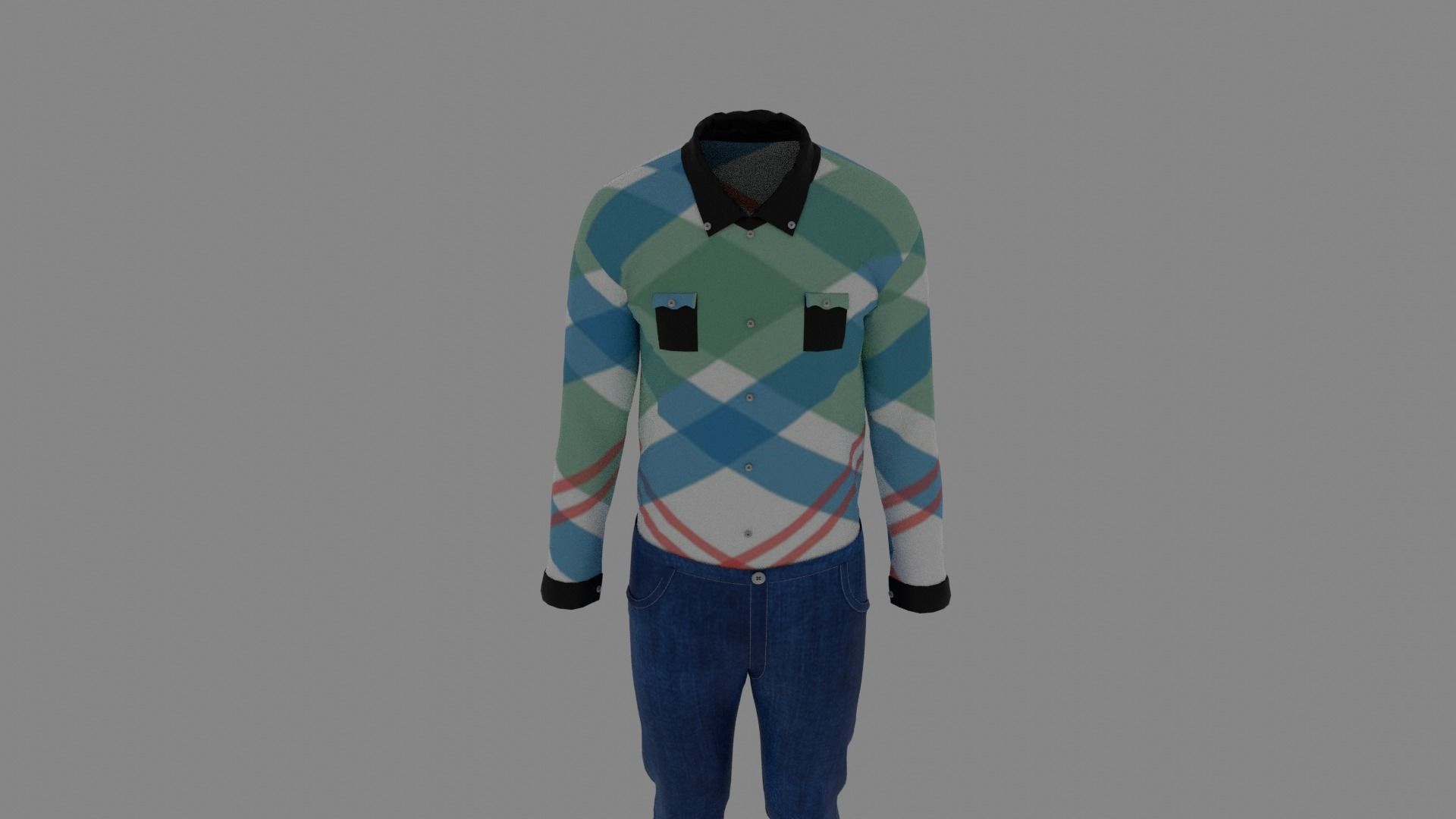 Man Clothes Low-poly 3D model_3