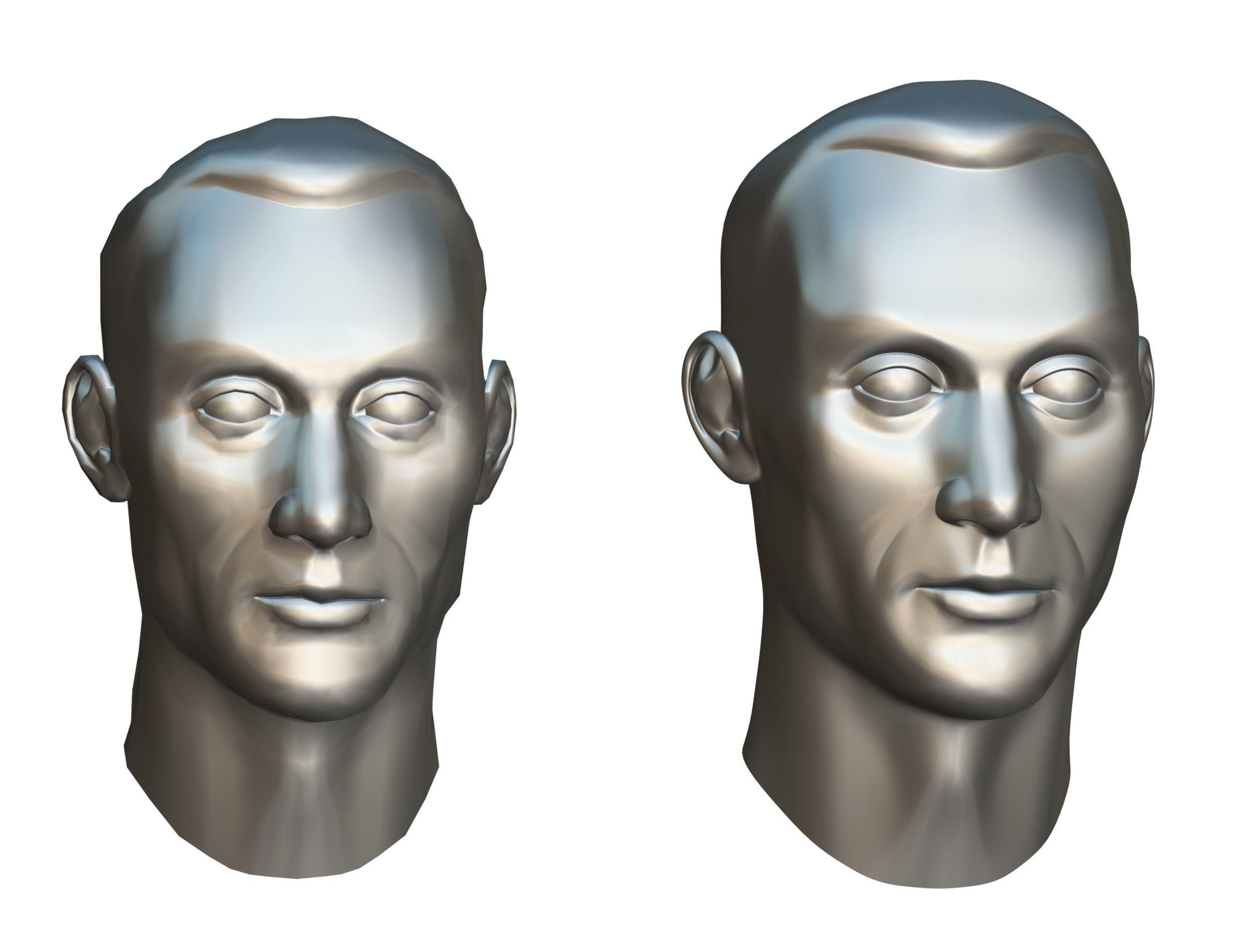 subdivision 3d model mans head Low-poly 3D model_19